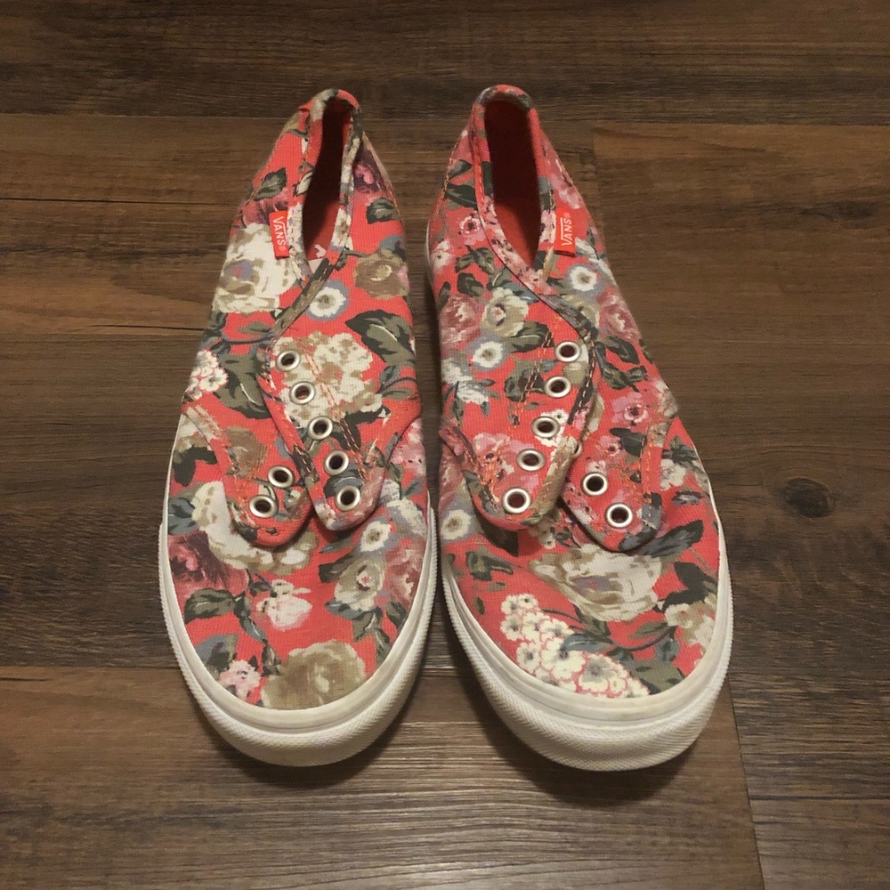Orange floral Vans size 9
